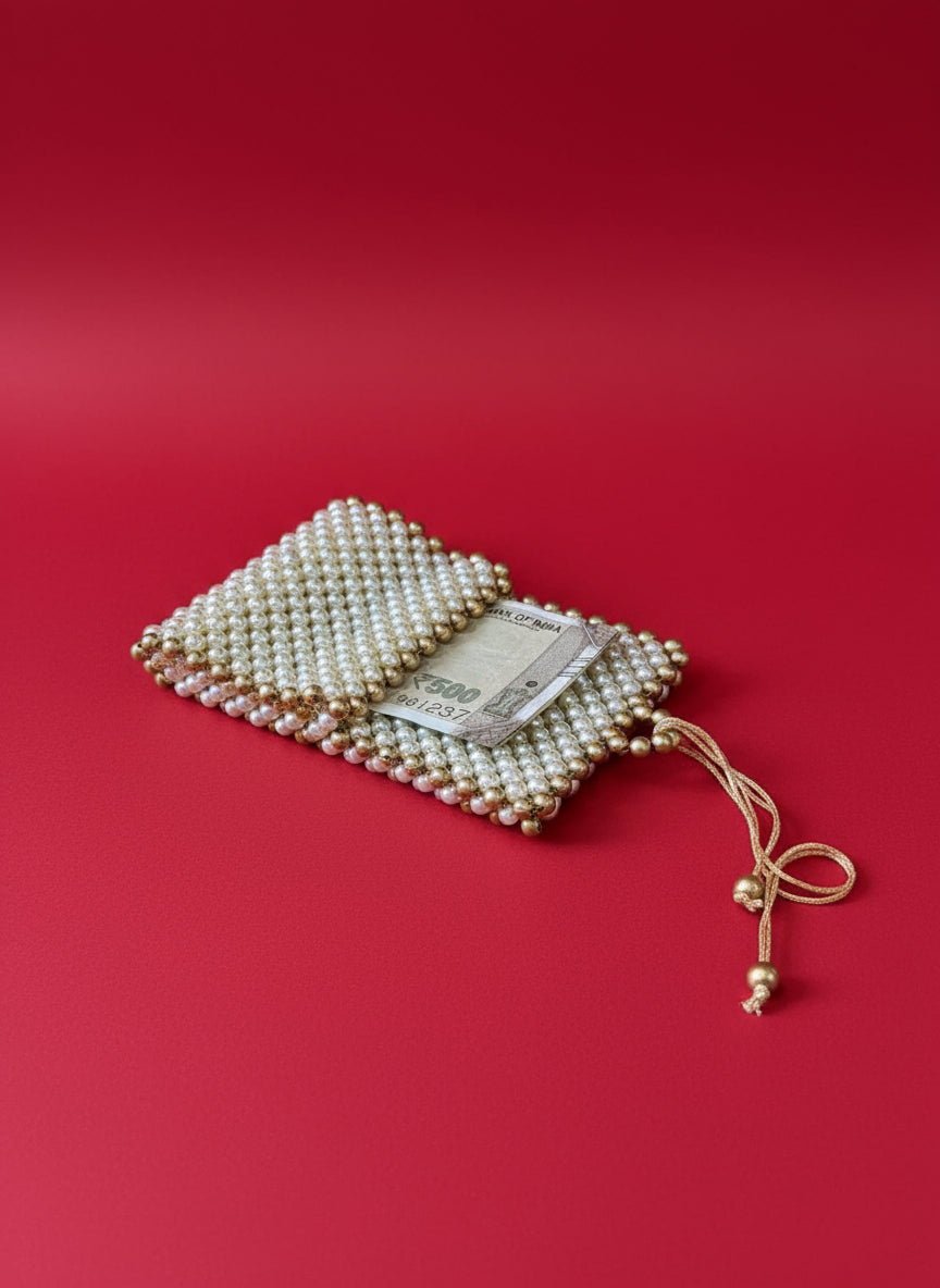 Handcrafted Pearl Wedding Lifafa | Unique Money Envelope | House of Madhulika
