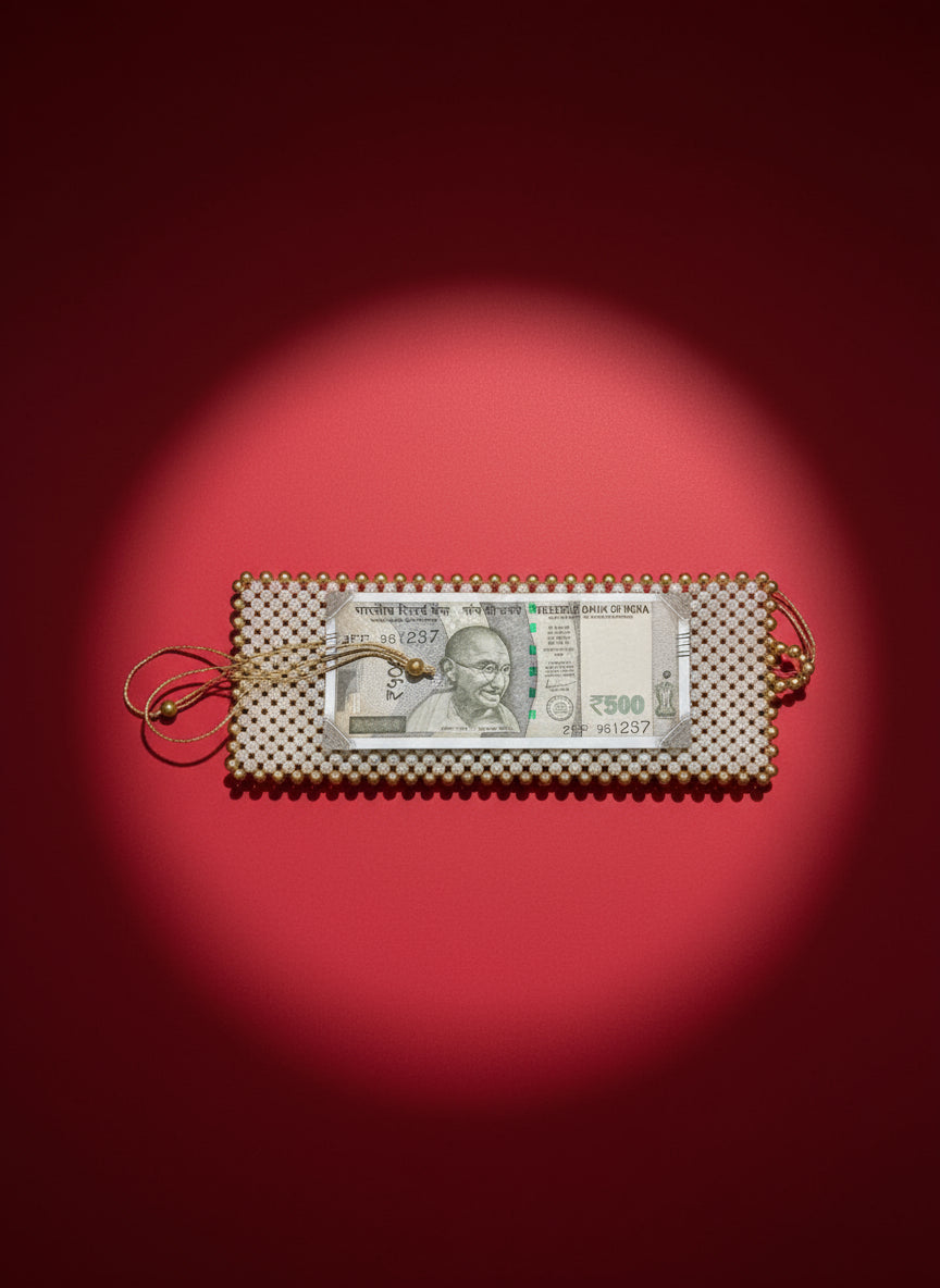 Handcrafted Pearl Wedding Lifafa | Unique Money Envelope | House of Madhulika