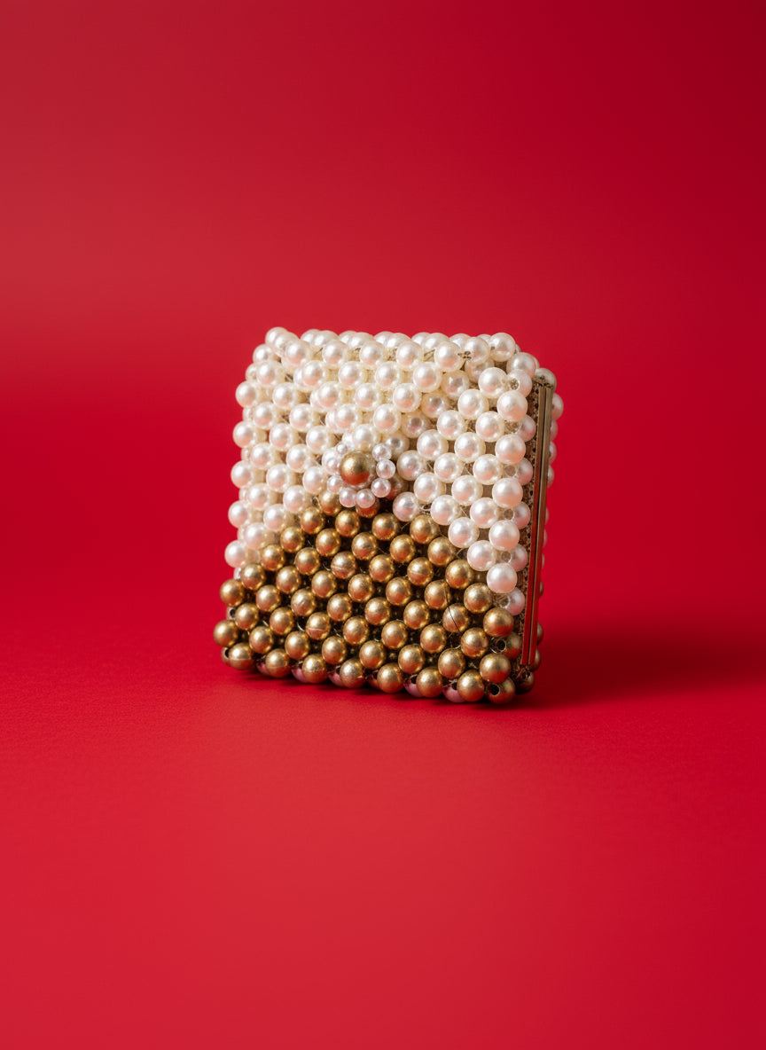 Handcrafted Pearl Envelope Pouch for Silver Coin and Money | House of Madhulika