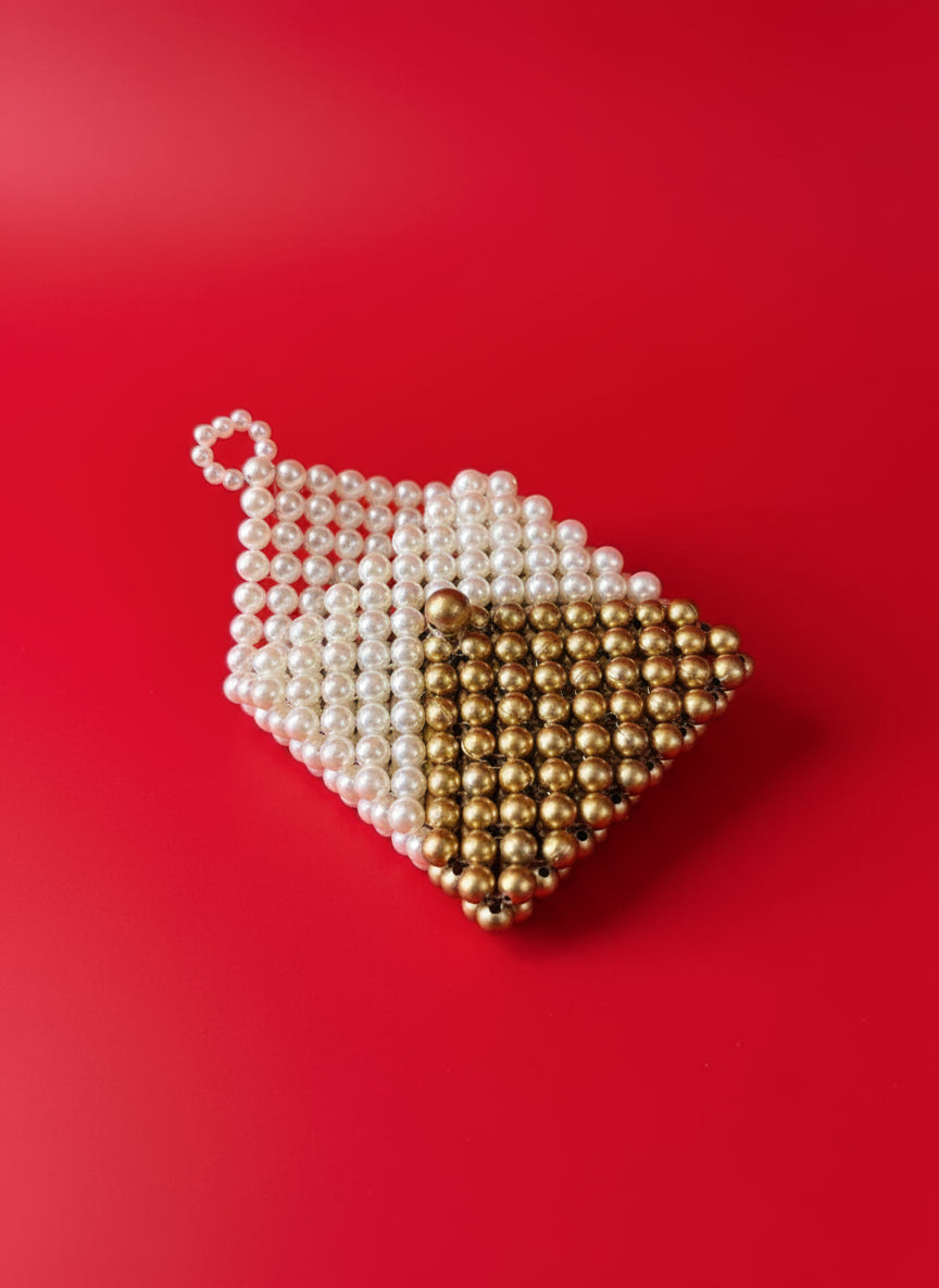 Handcrafted Pearl Envelope Pouch for Silver Coin and Money | House of Madhulika