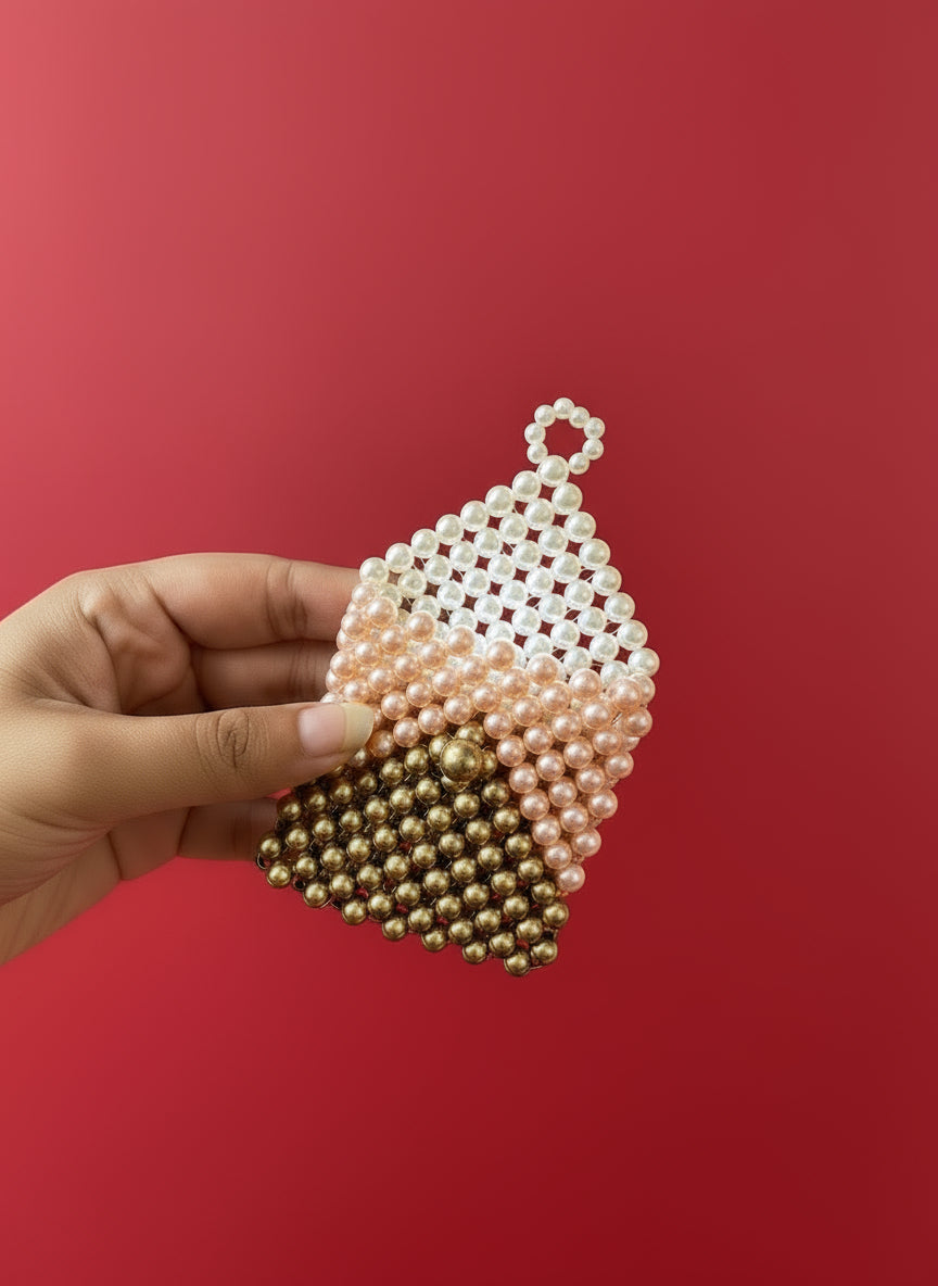Handcrafted Pearl Envelope Pouch for Silver Coin and Money | House of Madhulika