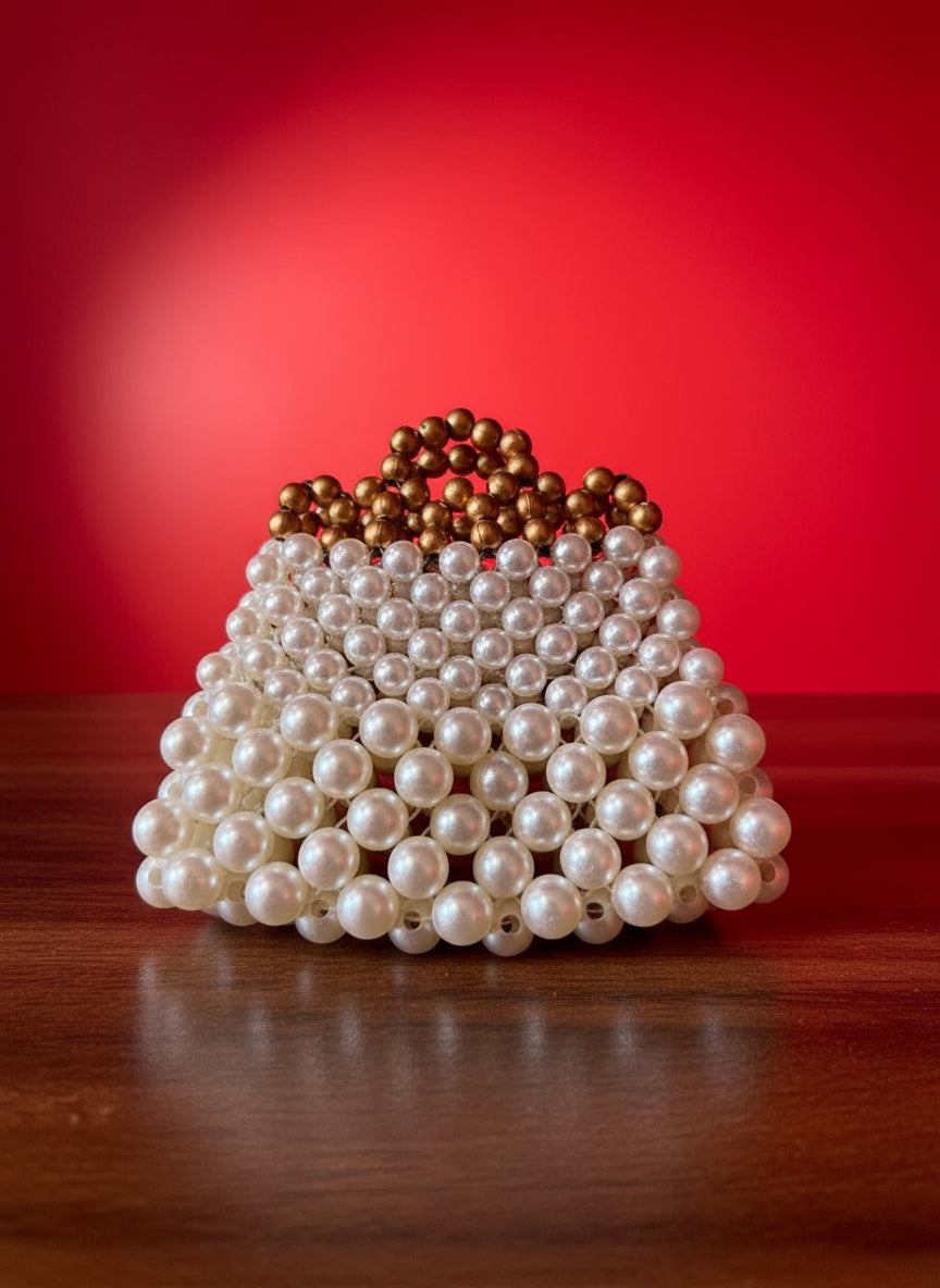 Handcrafted Pearl Envelope Pouch for Silver Coin and Money | House of Madhulika