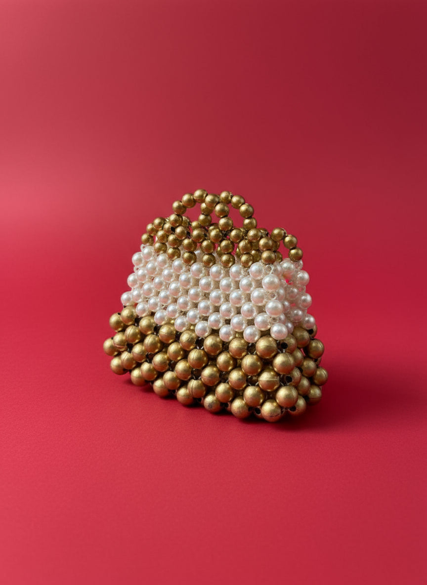 Handcrafted Pearl Envelope Pouch for Silver Coin and Money | House of Madhulika