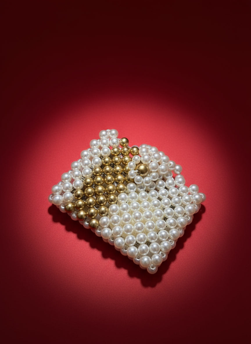 Handcrafted Pearl Envelope Pouch for Silver Coin and Money | House of Madhulika