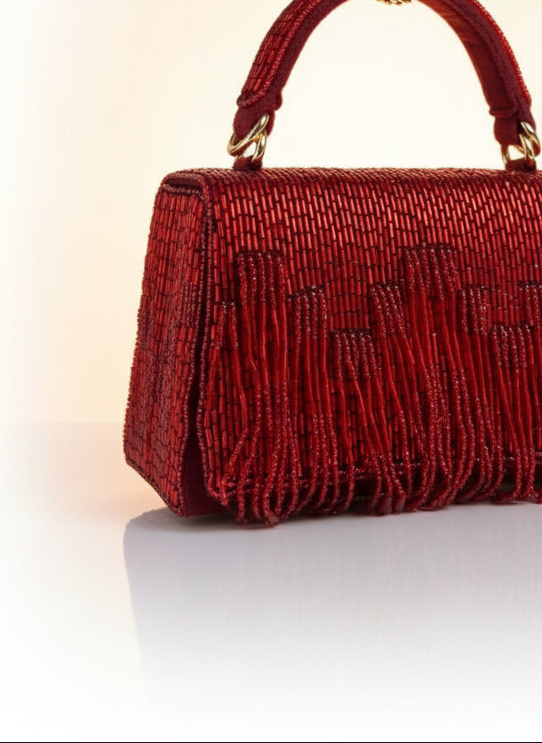 The Scarlet Bloom Red Clutch – A Festive Muse of Modern Elegance