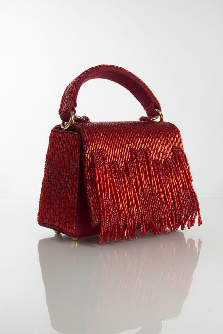 The Scarlet Bloom Red Clutch – A Festive Muse of Modern Elegance