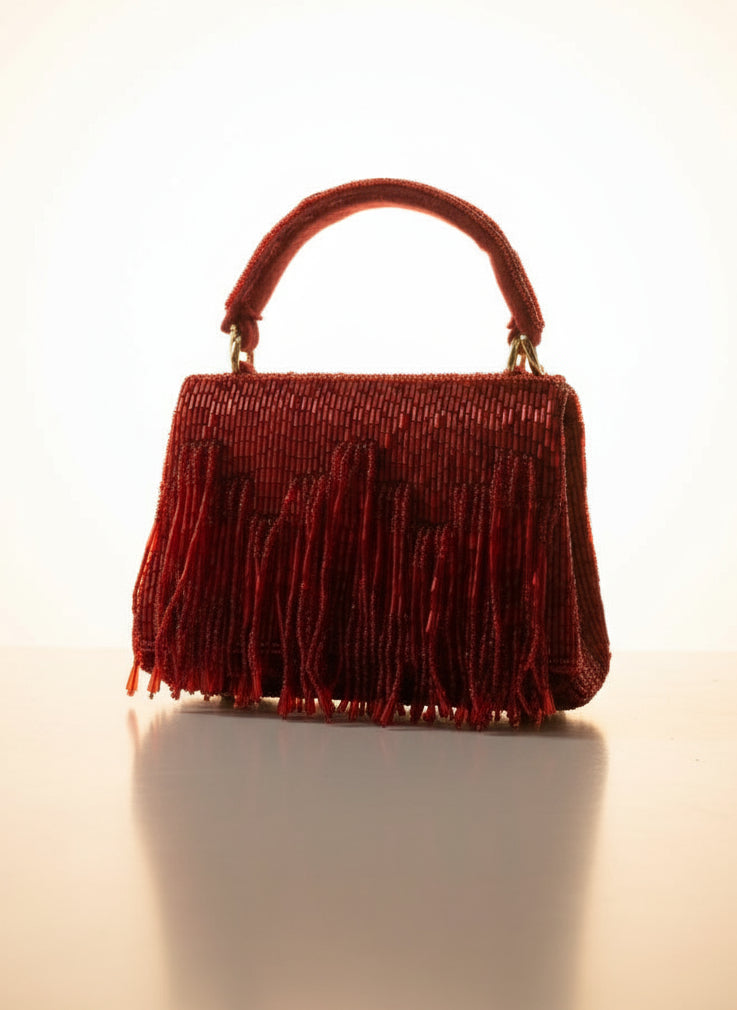 The Scarlet Bloom Red Clutch – A Festive Muse of Modern Elegance