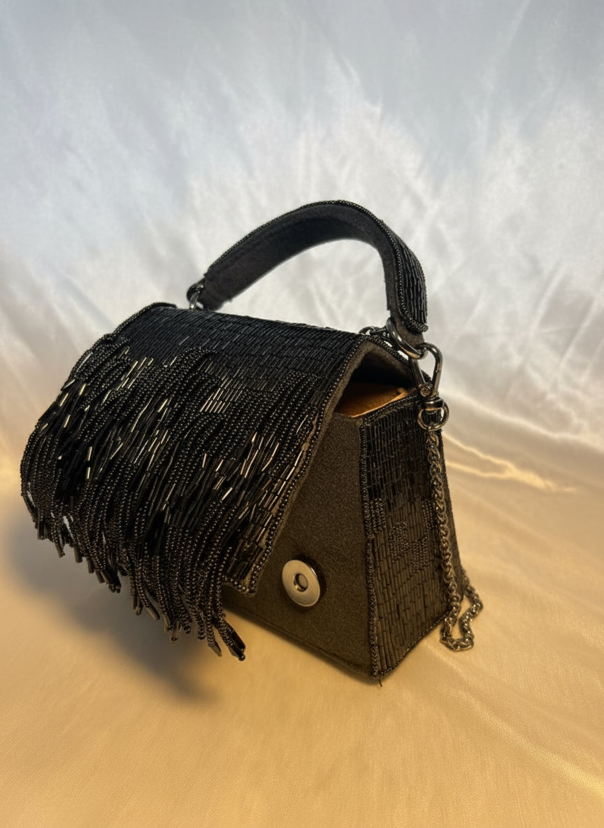 The Scarlet Bloom Black Clutch – A Festive Muse of Modern Elegance