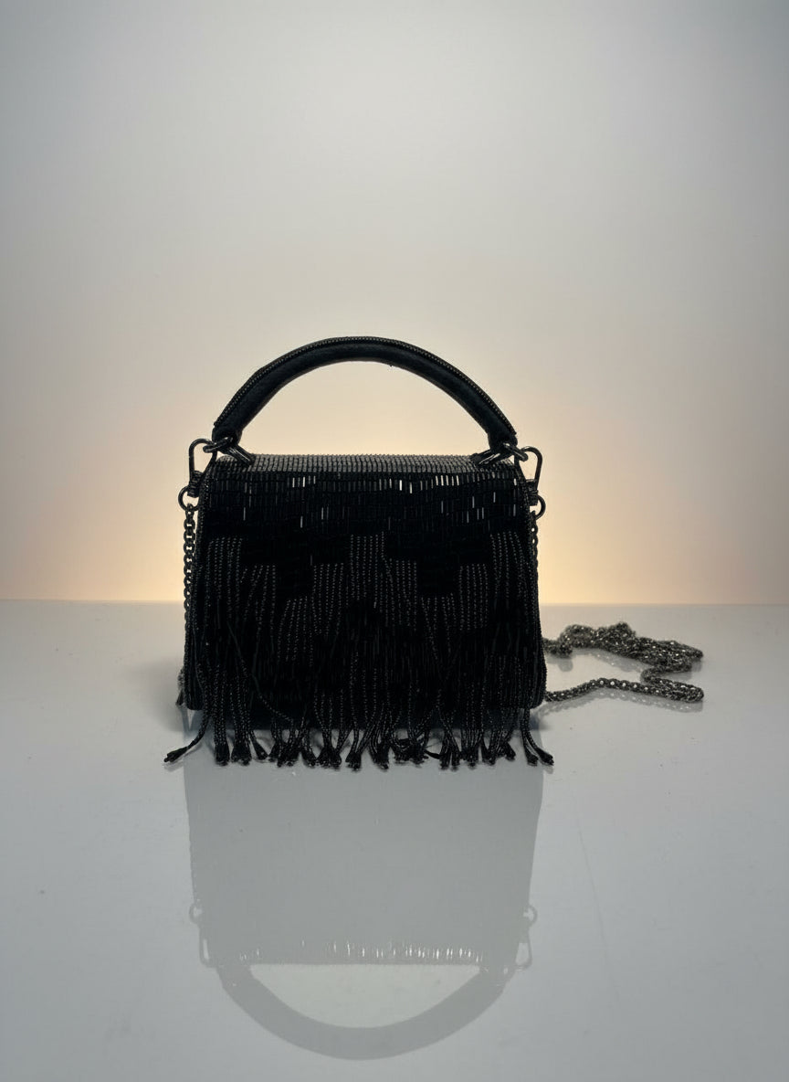 The Scarlet Bloom Black Clutch – A Festive Muse of Modern Elegance